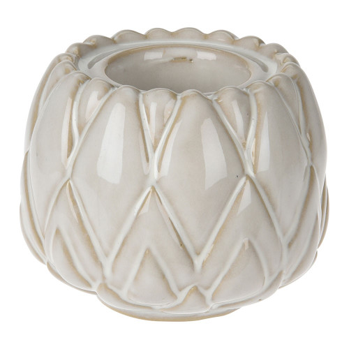Artichok Tealight Holder 8.3cm White Wash