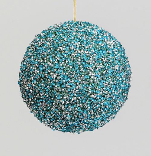 150mm Glitter/Bead Ball Aqua
