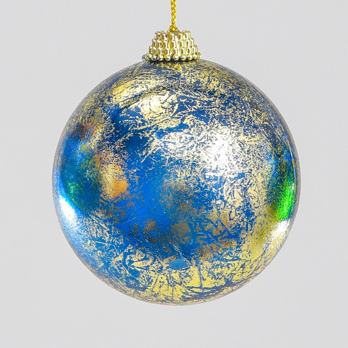 8cm Pattern Ball Dec. Blue/Gold