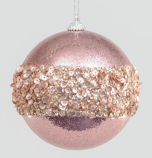 100mm Sequin Cluster Ball Rose Gol