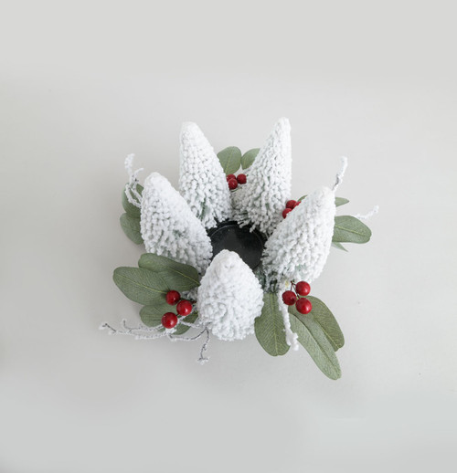26cm Flocked Tree C/H Table Centre
