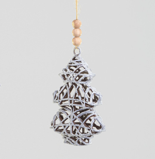 10cm Rattan Frost Tree Decoration