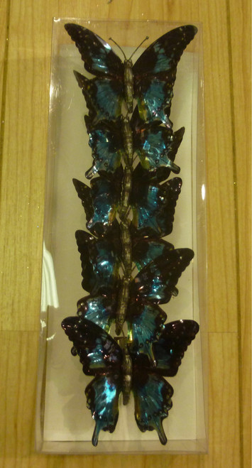 7cm Butterfly Clip Decoration x6