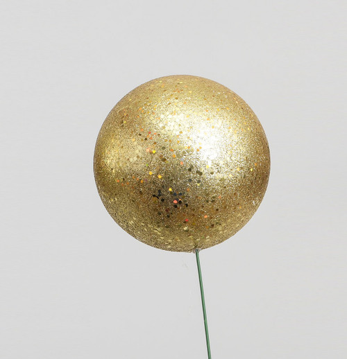 120mm Glitter Ball Decoration Gold