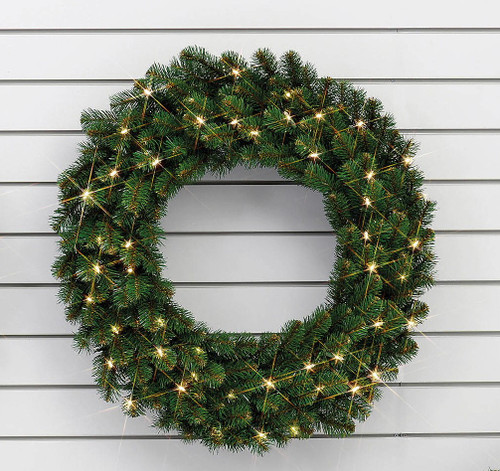 36" Glacier Pine Wreath Led x50