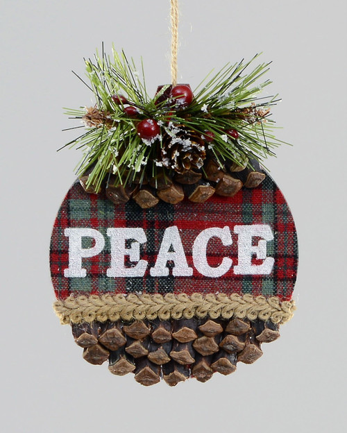13cm Check Fabric Peace Decoration