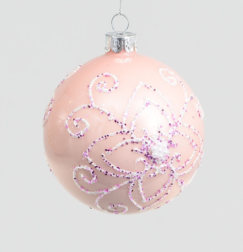 80mm Glass Flower Ball Decoration