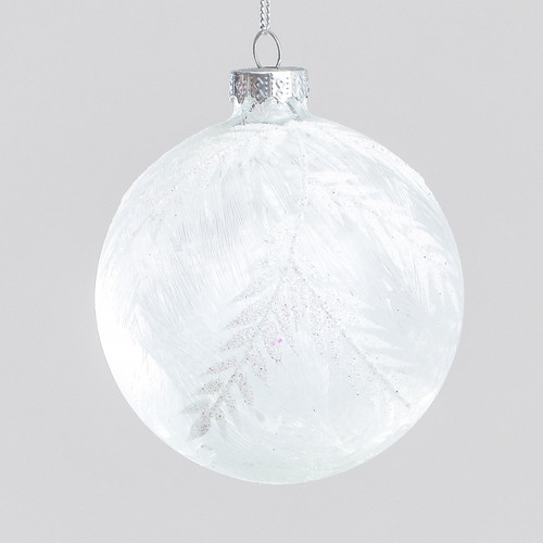 8cm Glass Frost/Glitter Ball 