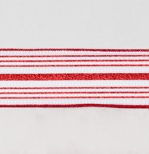 10Yx2.5" Stripe Ribbon Red/White