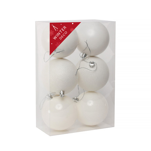 White Shatterproof Baubles