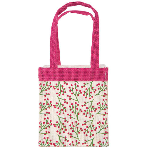 Berry Spray Jute Bag -14x16cm - Pack of 5