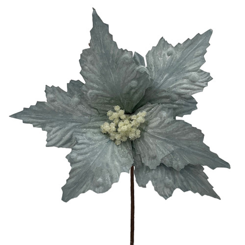 Poinsettia Stem Dusky Blue D27 L15cm