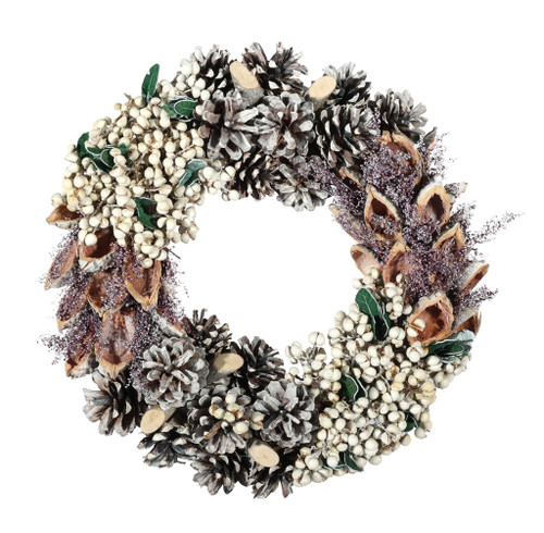 Wreath with lavender and acorns 29x29x7.5cm