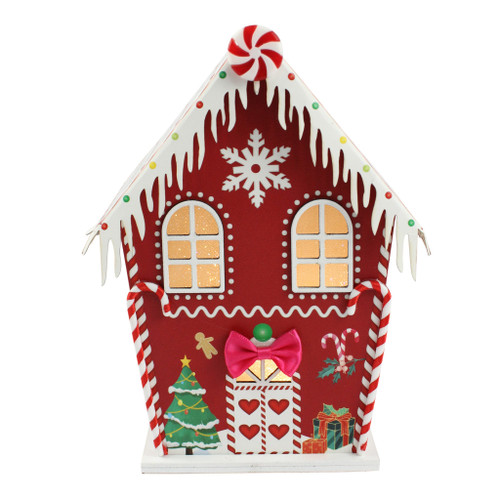 Light up Christmas house red and white (2xAAA Batteries not included) 15x10.5x21