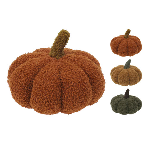 Pumpkin, Polyester Woven, Size: 20X20X15Cm, Weight: 135 Gram 3 Asst Colours