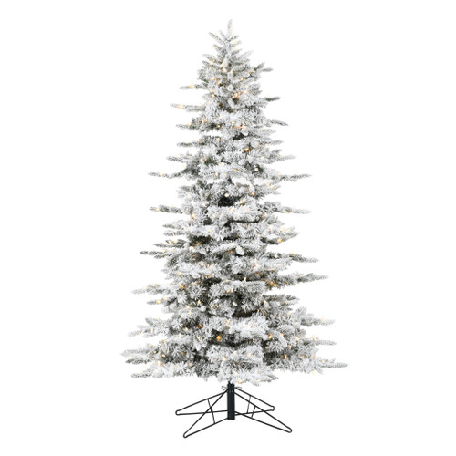 6ft Flock Noble Tree 742T/350 Warm White LED Light