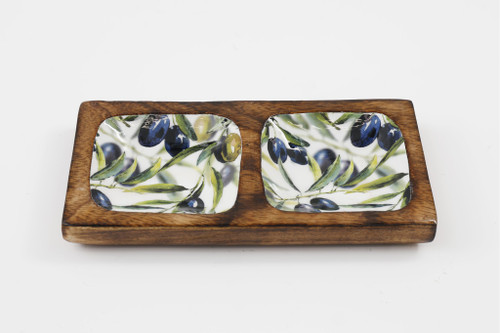 20X10cm Olive Enamelled Tray