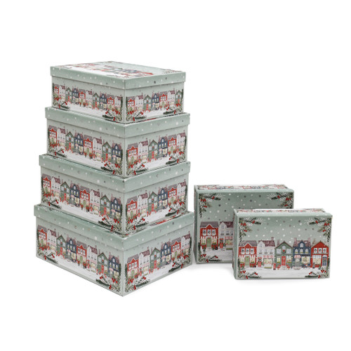 S/6 Xmas Shops Gift Boxes