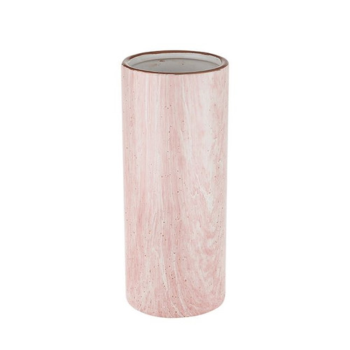 Vase Ceramic Speckled Pink With Gold Top 25Cm