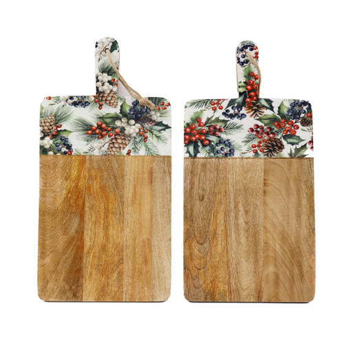 50cm Xmas Berries Enamel Board 2 Asst