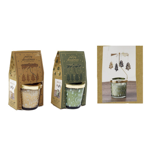 7.5cm Xmas Windmill Candle 2 Asst