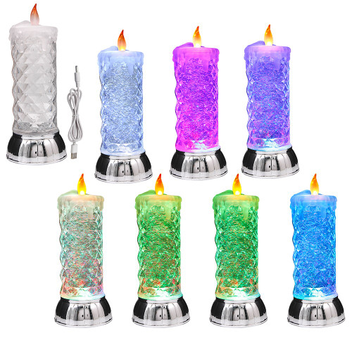Candle Lamp Glitter Water 10"