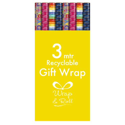 3M Hbday Giftwrap Asst