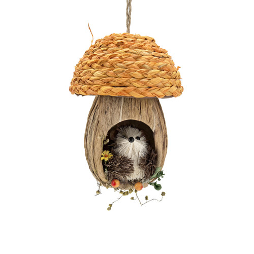 Squirrel in a Mushroom House - H15cm