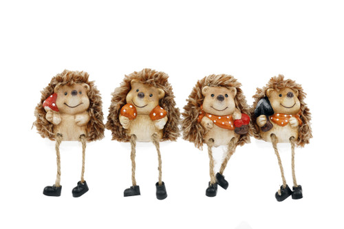 5.5X6.5Cm Hedgehog Decoration 4 Asst