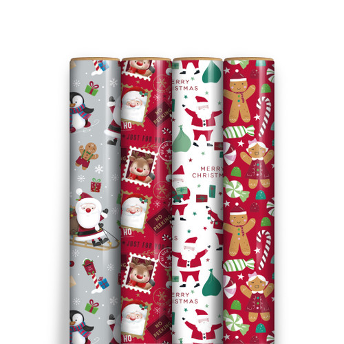 4M Cute xmas Gift Wrap 4 Assorted designs