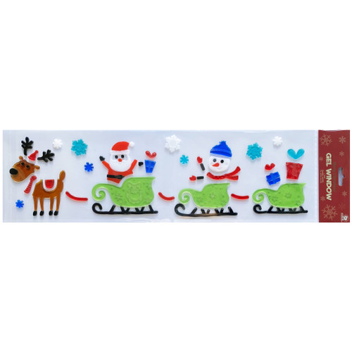 Santa Sledge Gel Window Stickers - Large Pack