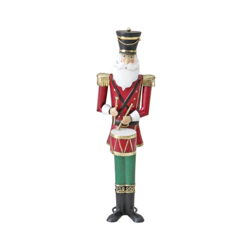 Christmas Metal Soldier Drumming - Red - 35cm