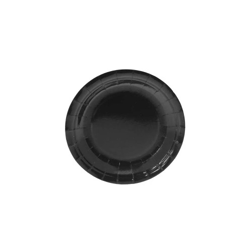 Black Paper Plates Round - 7 inch (x8) (12/72)