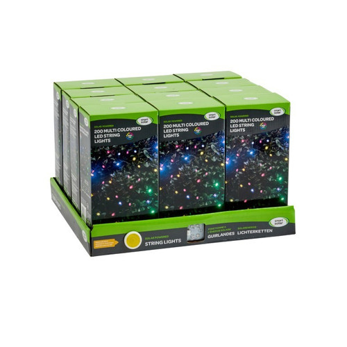 Solar Strings - 200 Multi Coloured LEDs  