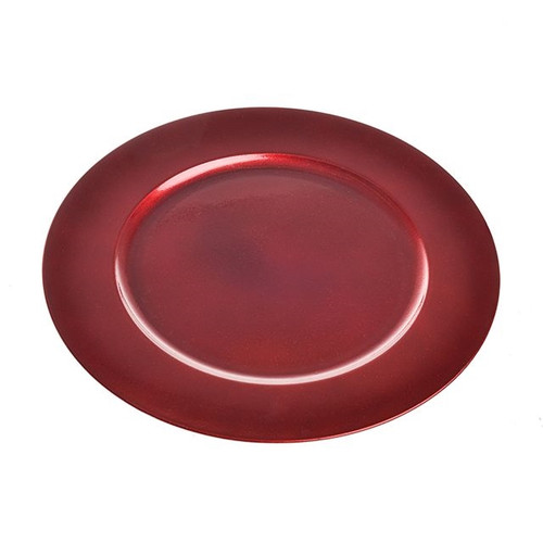 Charger Plate Red Metallic 33Cm