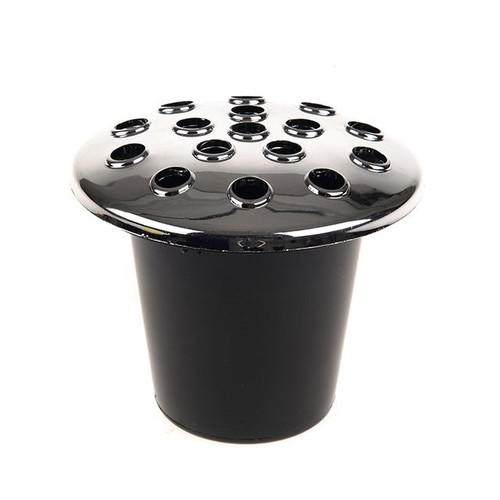 Grave Vase Black With Silver Lid