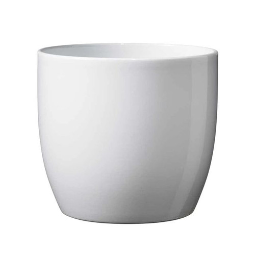 Basel Full Colour Ceramic Pot Shiny White