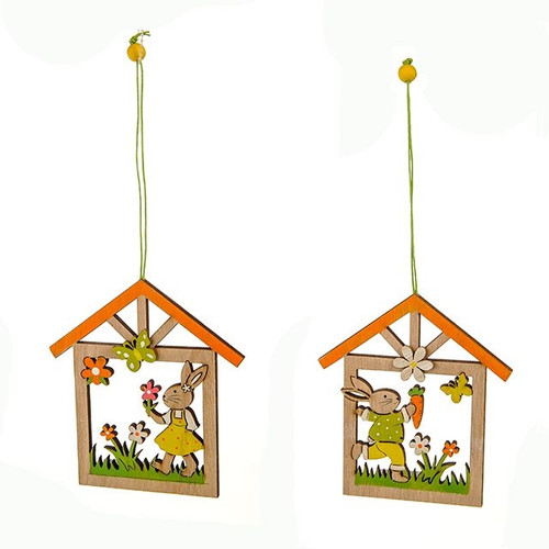 Hanging Bunny House 2 Assorted 12.5Cm