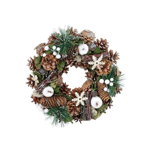 30cm Natural Snowy Woodland Wreath