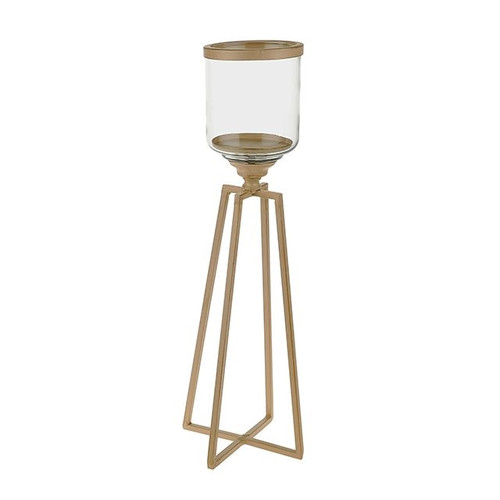 Garda Candle Holder On Stand Antique Gold 39.5Cm