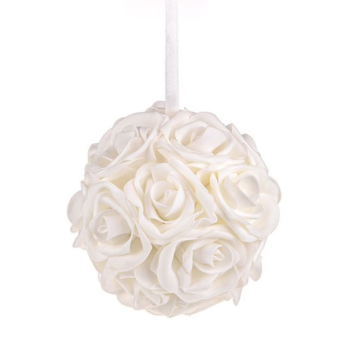 Foam Rose Pomander Hanging Wh