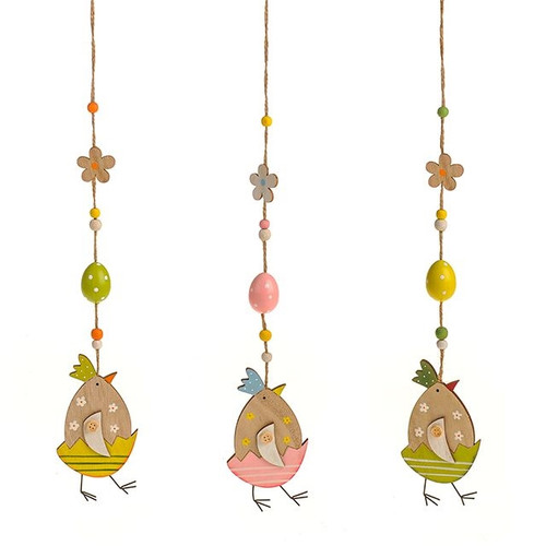 Hanging Wooden Chicks 3 Assorted 51Cm