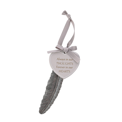 Feather Plaque 13cm Always in our Thoughts 