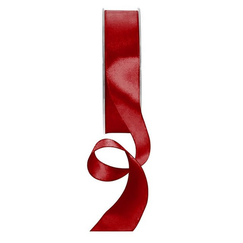 Double Satin Ribbon 25Mm Deep Red
