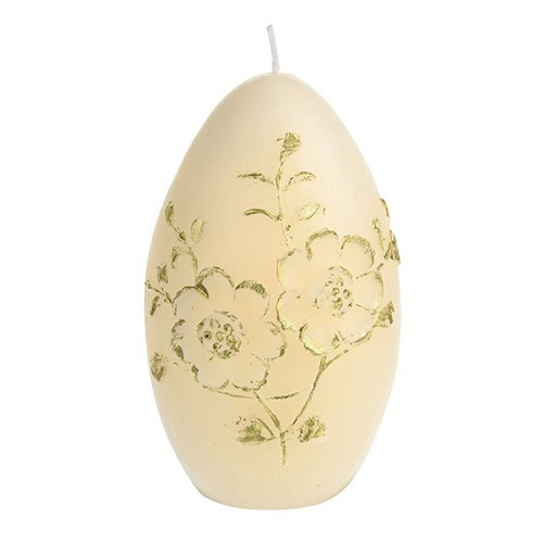 Blush Flower Embossed Egg Shape Candle Cream