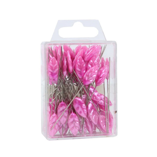 5Cm Leaf Head Pins Pinkx80 (10)