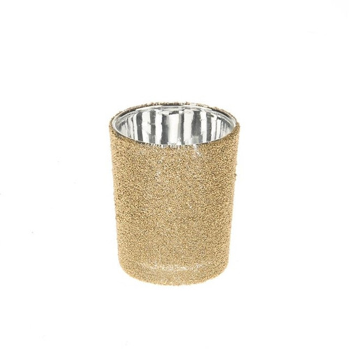 Bead Candle Holder Gold 6.5Cm
