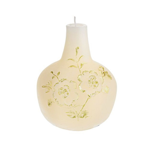 Blush Embossed Vase Shape Candle Cream Sml