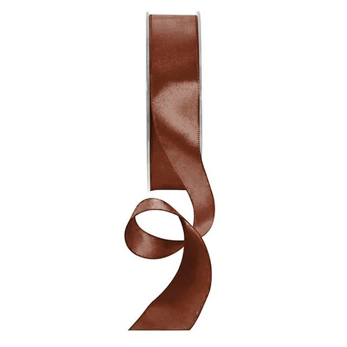 Double Satin Ribbon 25Mm Brown