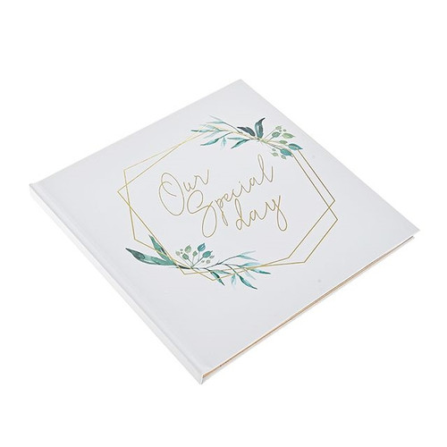 Geometric Greenery Wedding Guest Book 50 Pages